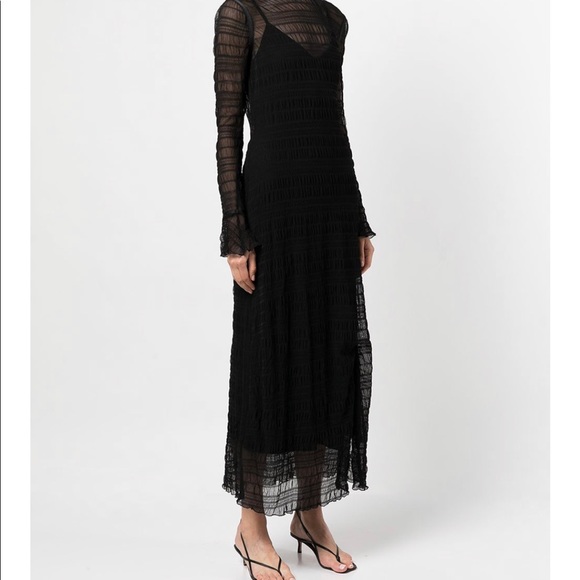 Jonathan Simkhai Standard smocked-detail long-sleeved dress - Picture 4 of 10